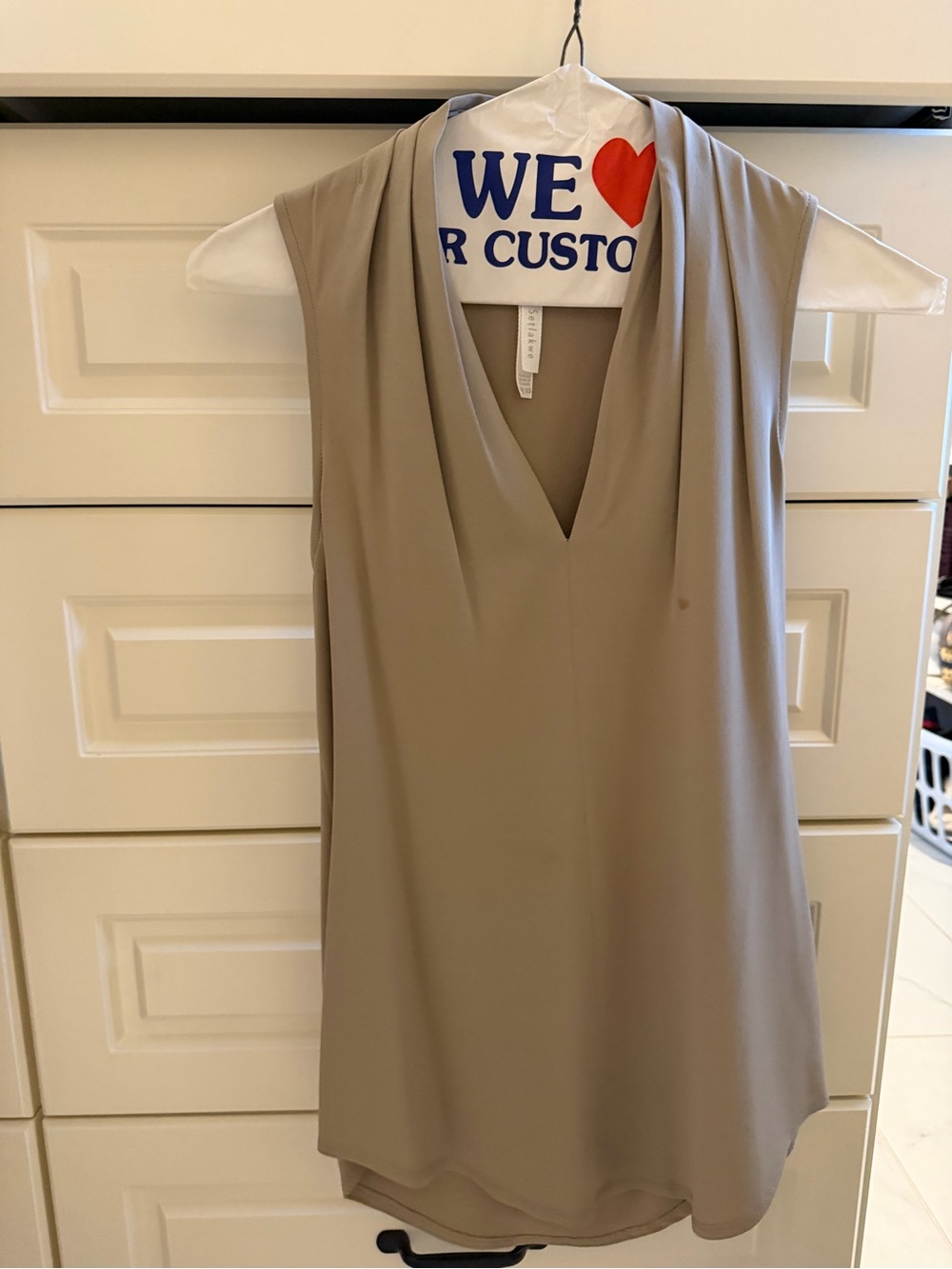 Iris Setlakwe Taupe Sleeveless Draped V-Neck Camisole